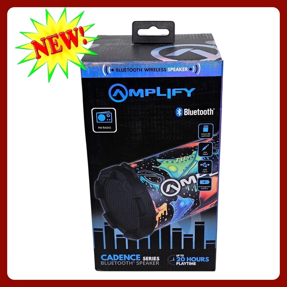 Amplify Cadence Bluetooth Speaker Wireless Urban Graphic RGB Light 20H‎ Playtime